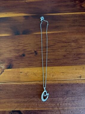 Silver Initial C Pendant Necklace - Women Jewelry